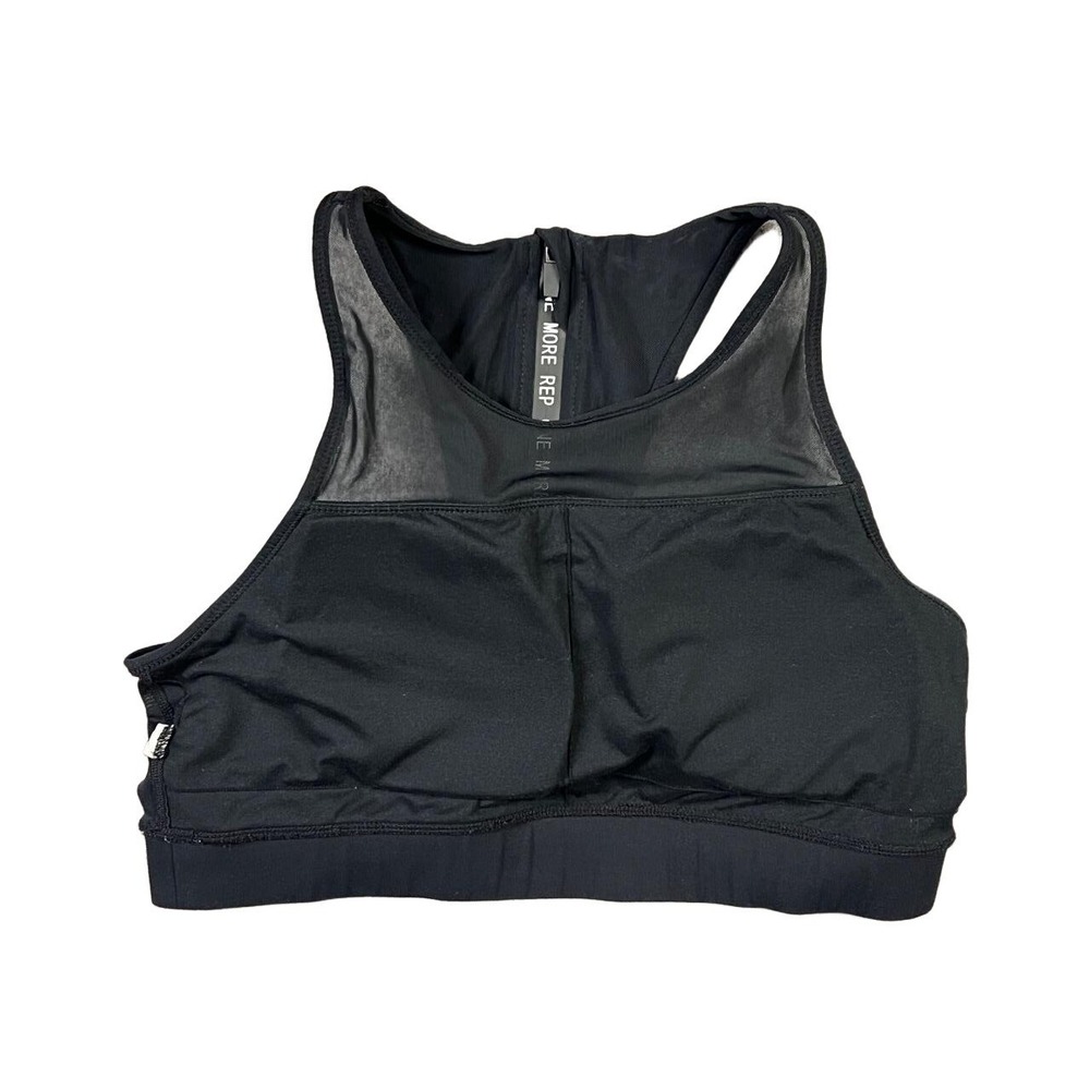 Zyia Sports Bra Black One More Rep Women Mesh Racerback High Neck Athleisure - Picture 8 of 11